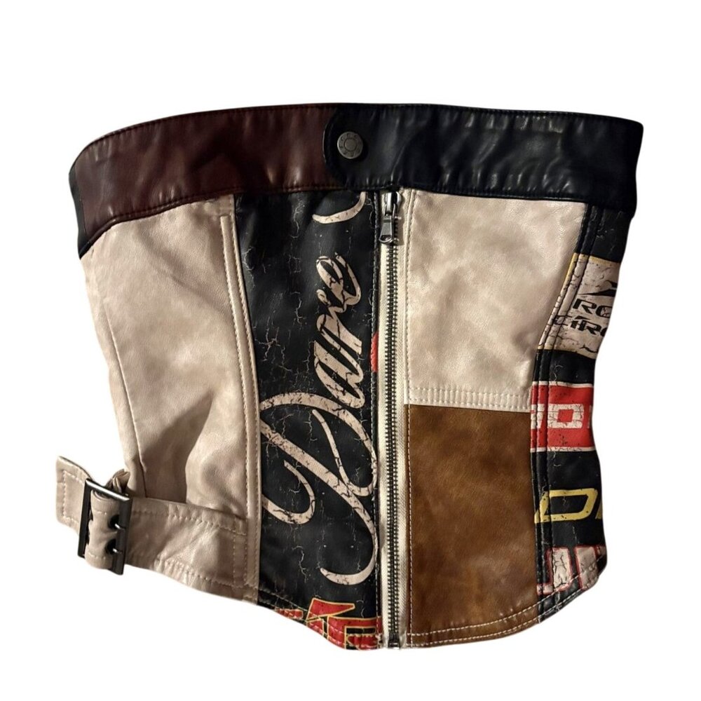 Jaded London Daytona Faux Leather Corset Top